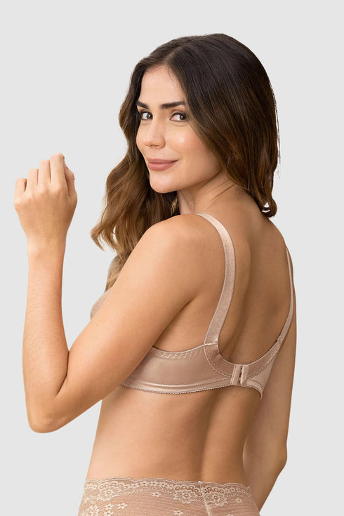 Leonisa Extra Coverage Support Wireless Bra With Lace Cups